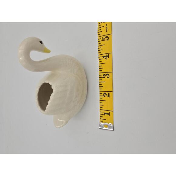 Vintage Small Ceramic Swan Flower Pot Planter - Picture 2 of 9